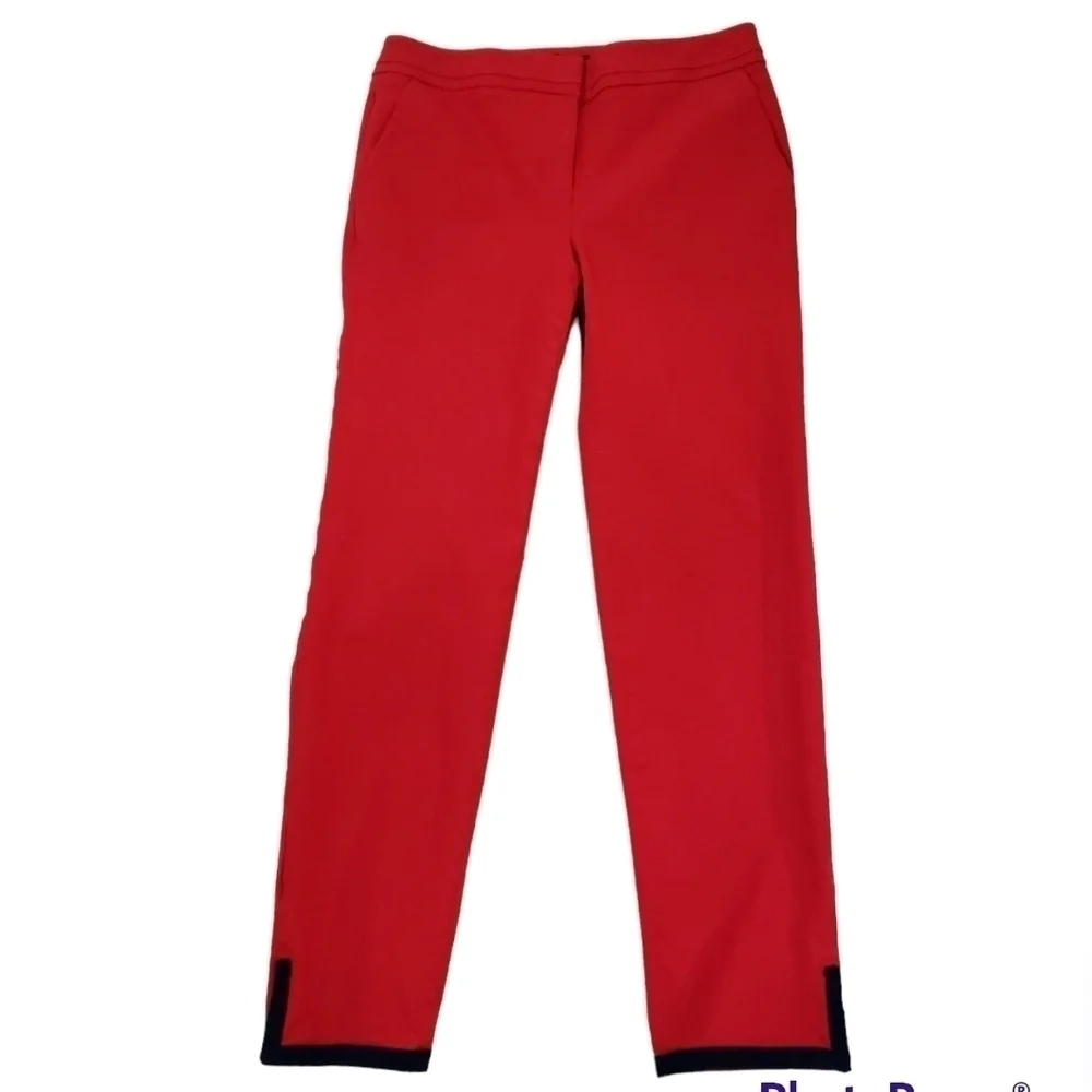 Talbots~Woman Size 2~Red/Black Skinny Ankle Pants Stretch.